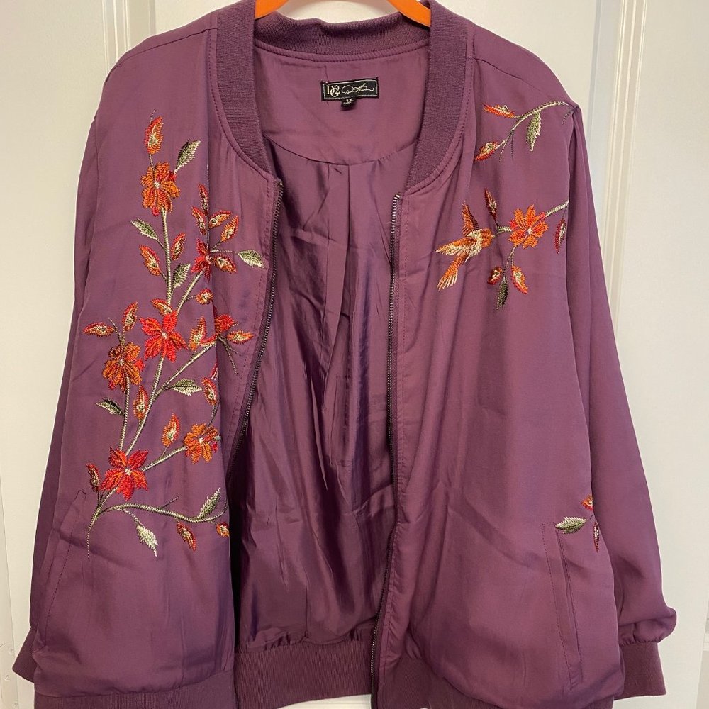 DG2 Diane Gilman Purple Bomber Jacket